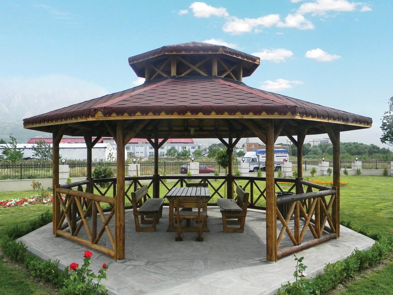 Ahşap Sekizgen Kamelya R=500 cm